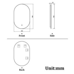 AVER-GROWTH 45X75Cm Led Bathroom Mirror With Touch Switch Memory Function Wall Mounted Oval Illuminated Mirror Vertical Horizontal - thumbnail 5
