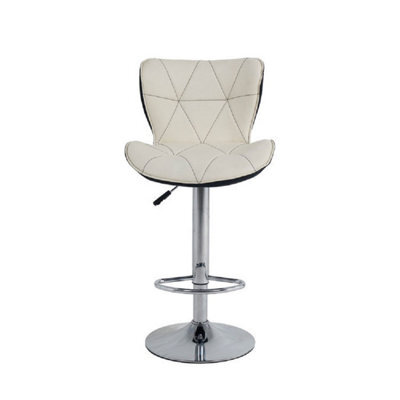 Neel Blue Modern Swivel Bar Stool, Adjustable Height Faux Leather Breakfast Modern Chair, White - image 1