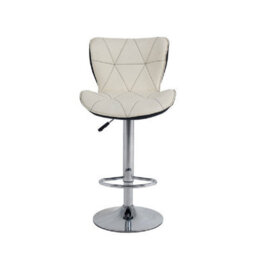 Neel Blue Modern Swivel Bar Stool, Adjustable Height Faux Leather Breakfast Modern Chair, White