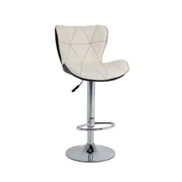 Neel Blue Modern Swivel Bar Stool, Adjustable Height Faux Leather Breakfast Modern Chair, White - thumbnail 4