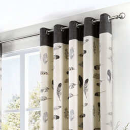 Fusion Idaho 100% Cotton Feather Motif Pair Of Eyelet Curtains - thumbnail 2