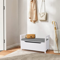 Costway 2 In1 Wooden Shoe Changing Bench Shoe Storage Cabinet Organizer Padded Seat - thumbnail 5