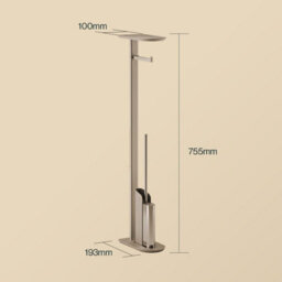 Cosmic Silicone Toilet Brush With Toilet Roll Holder, Slim Design, Black, Flat Collection - thumbnail 4