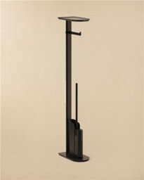Cosmic Silicone Toilet Brush With Toilet Roll Holder, Slim Design, Black, Flat Collection - thumbnail 1