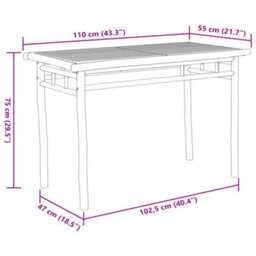 Walplus Garden Dining Table 110X55X75 Cm Bamboo - thumbnail 8