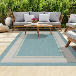 Homeart Outdoor Rugs Easy Cleaning Area Rugs For Balcony,garden,picnic,uv Weather Resistant Aqua Cream, 120 X 170 Cm