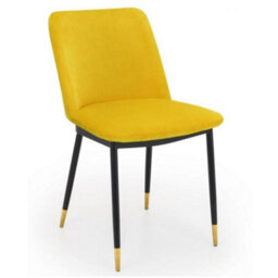 Ashfield Holland Round Pedestal Table & 4 Delaunay Mustard Chairs - thumbnail 3