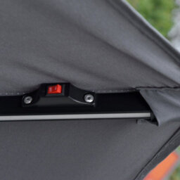 Outsunny 3(M) Cantilever Parasol Hanging Banana Umbrella W/ Lights, Grey - thumbnail 9