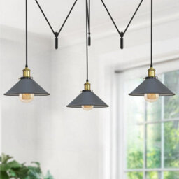 Ledsone Pendant Light 3 Head Spider Design Modern E27 Hanging Lighting Grey For Cafe Bar Bulb Include - thumbnail 2