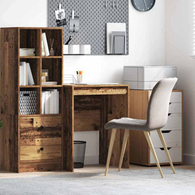 Berkfield Rustic Writing Desk Old Wood Engineered Wood 60 X 50 X 76 Cm - image 1