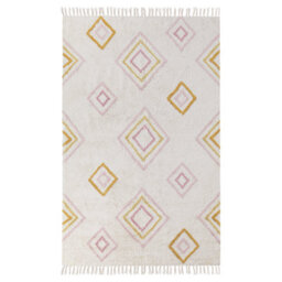 Beliani Rug Lashe Off-White 140 X 200 Cm Cotton - thumbnail 1