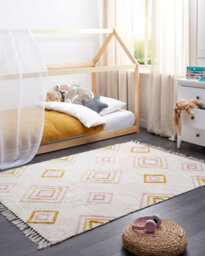 Beliani Rug Lashe Off-White 140 X 200 Cm Cotton - thumbnail 2