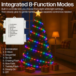 My Smart Buy 10M Multi-Colour Festive Tube Light - 100 Micro Leds, 8 Function Controller, Battery Operated - Indoor Outdoor Display - thumbnail 4