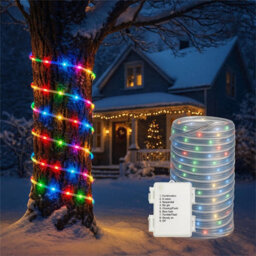My Smart Buy 10M Multi-Colour Festive Tube Light - 100 Micro Leds, 8 Function Controller, Battery Operated - Indoor Outdoor Display