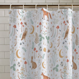 Catherine Lansfield Enchanted Twilight Animals 180X180Cm Shower Curtain White - thumbnail 2