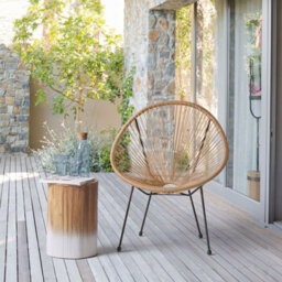 Beliani Papasan Garden Chair Natural Pe Rattan - Modern Indoor/outdoor Tub Chair - thumbnail 2