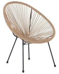 Beliani Papasan Garden Chair Natural Pe Rattan - Modern Indoor/outdoor Tub Chair - thumbnail 3