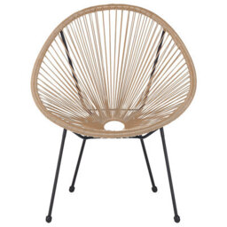 Beliani Papasan Garden Chair Natural Pe Rattan - Modern Indoor/outdoor Tub Chair - thumbnail 5
