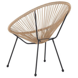 Beliani Papasan Garden Chair Natural Pe Rattan - Modern Indoor/outdoor Tub Chair - thumbnail 6
