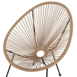 Beliani Papasan Garden Chair Natural Pe Rattan - Modern Indoor/outdoor Tub Chair - thumbnail 7