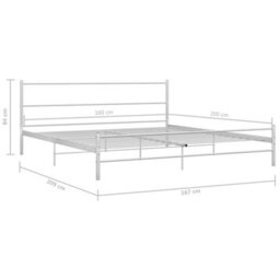 Vidaxl Bed Frame Without Mattress With Headboard White 160X200 Cm Metal - thumbnail 7