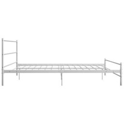 Vidaxl Bed Frame Without Mattress With Headboard White 160X200 Cm Metal - thumbnail 4