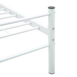 Vidaxl Bed Frame Without Mattress With Headboard White 160X200 Cm Metal - thumbnail 5