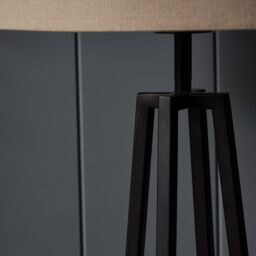 Inlight Beraba Round Matt Black & Natural Table Lamp - thumbnail 9