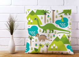 Warren Reed Designer Baby Dinosaur Print Cushions 45Cm X 45Cm - thumbnail 2