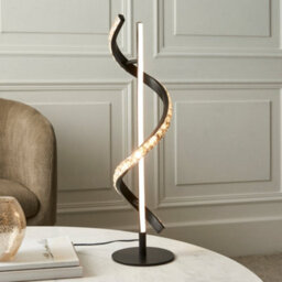 Pagazzi Lighting Pagazzi Hyde Matte Black And Crystal Led Table Lamp