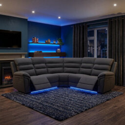 Home Luxe Interiors Montana Dark Grey Fabric Electric Recliner Corner Sofa With Bluetooth - thumbnail 5