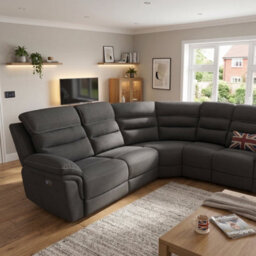 Home Luxe Interiors Montana Dark Grey Fabric Electric Recliner Corner Sofa With Bluetooth - thumbnail 6