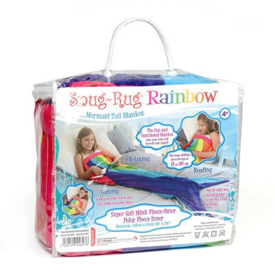 Snug Rug Rainbow Mermaid Tail Kids Blanket Wearable Novelty Childrens Gift - image 1