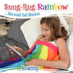 Snug Rug Rainbow Mermaid Tail Kids Blanket Wearable Novelty Childrens Gift - thumbnail 6