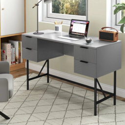 120Cm Home Office Desk Computer Desk W 4 Drawers & Storage-Grey - thumbnail 6