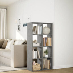 Berkfield Room Divider Bookcase Concrete Grey 69.5X29X137.5 Cm Engineered Wood - thumbnail 4