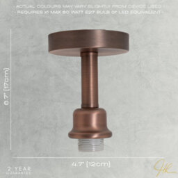 Happy Homewares Contemporary Designer Short Semi Flush Antique Copper Ceiling Light - thumbnail 7