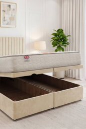 "Knight Sleep Emily Ottoman Bed Cream Plush 4Ft With Mattress & 24""headboard - Small Double" - thumbnail 2