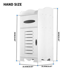 Mini Cabinet  Bathroom Toilet Cabinet Storage Cupboard Wooden White Unit Single / Double Door - thumbnail 2