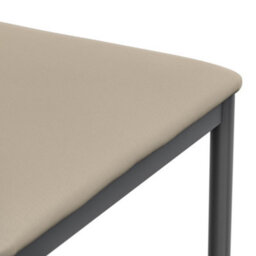 More4Homes Set Of 2 Monza Faux Leather Dining Chair Modern Padded Seat Metal Legs Kitchen (Beige) - thumbnail 5