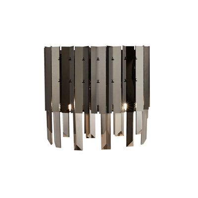 Lighting Collection Bridgeport Black, Chrome And Smoked 2Lt Wall Light - image 1