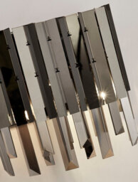 Lighting Collection Bridgeport Black, Chrome And Smoked 2Lt Wall Light - thumbnail 3