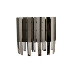 Lighting Collection Bridgeport Black, Chrome And Smoked 2Lt Wall Light - thumbnail 2