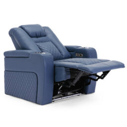More4Homes Broadway Cinema Electric Recliner Chair Usb Charging Led Base (Blue) - thumbnail 4