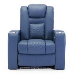 More4Homes Broadway Cinema Electric Recliner Chair Usb Charging Led Base (Blue) - thumbnail 2