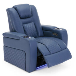 More4Homes Broadway Cinema Electric Recliner Chair Usb Charging Led Base (Blue) - thumbnail 3