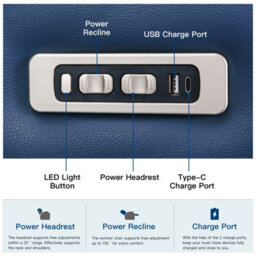 More4Homes Broadway Cinema Electric Recliner Chair Usb Charging Led Base (Blue) - thumbnail 8