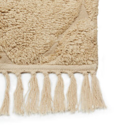 Beliani Moroccan Beige Hand-Tufted Cotton Rug 80 X 150 Cm With Tassels - thumbnail 7
