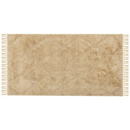 Beliani Moroccan Beige Hand-Tufted Cotton Rug 80 X 150 Cm With Tassels - thumbnail 3