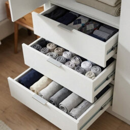 Home Treats Sliding Door Wardrobe With 3 Drawers & Hanging Rail White. Clothes Closet With Shelves White - thumbnail 8